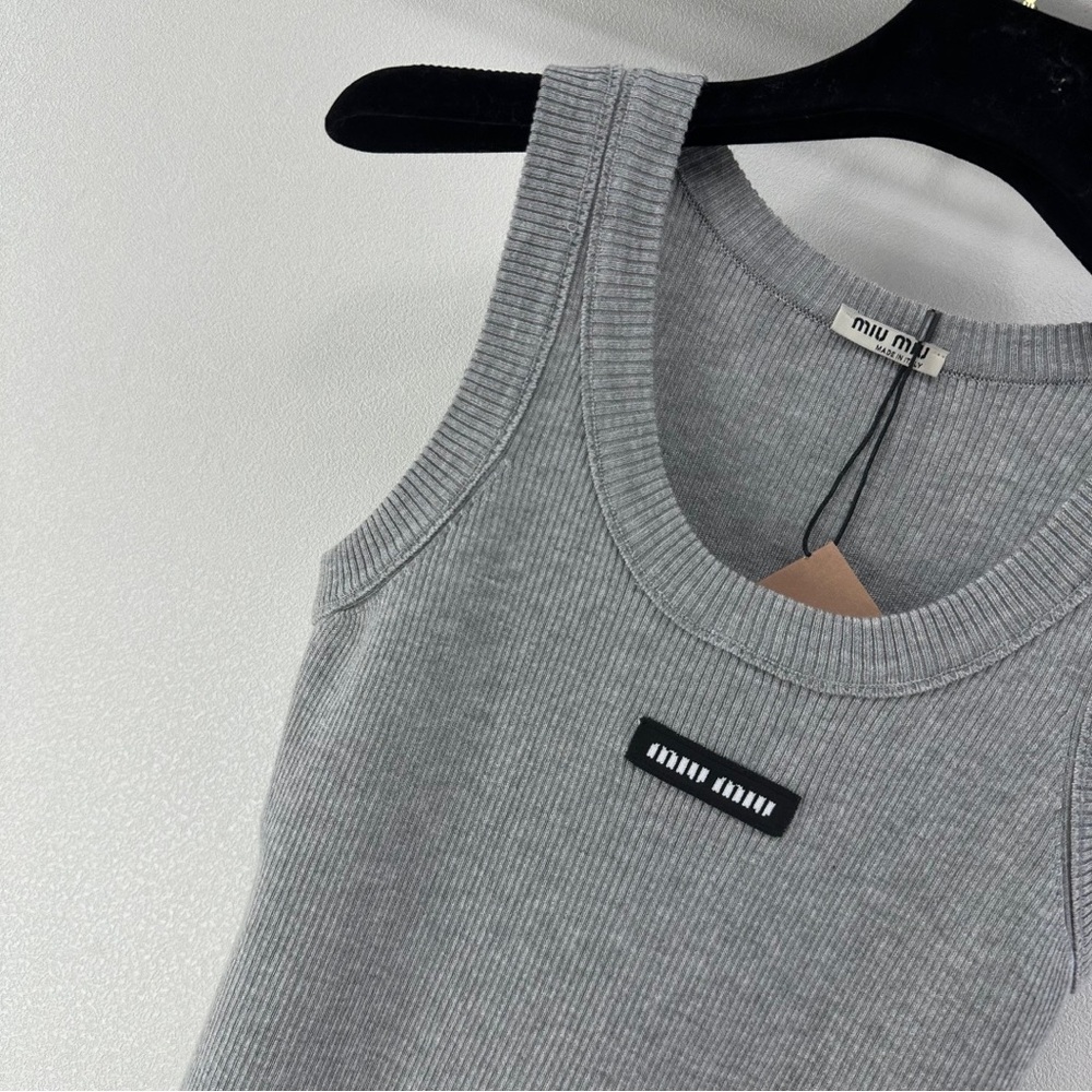 Miumiu Ribbed Label Vest - Picture 4 of 8